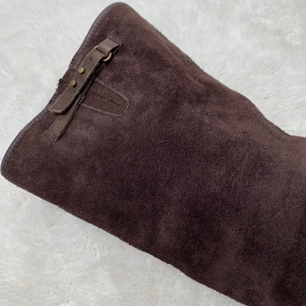 UGG 1005266 Women's Waterproof Lesley Uptown Knee High Wedge Boots Brown Size 6